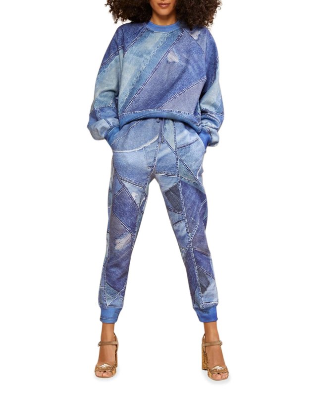Patchwork-Print Sweatshirt